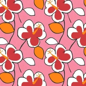 Retro Flower Power Pink Wallpaper