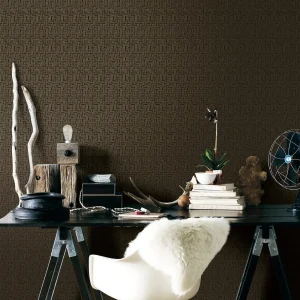 Geometric Bronze/Black Wallpaper
