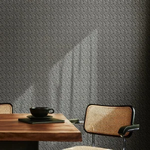 Dotty Leaf - Charcoal Wallpaper