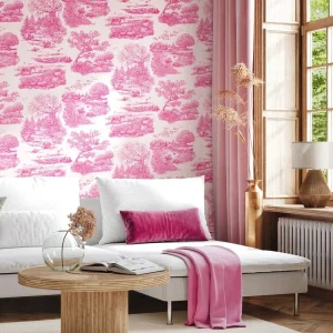 Eve Toile - Mgenta wallpaper