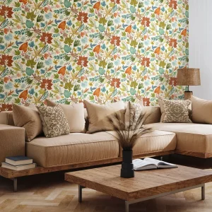 Lush Leaves -Marmalade Wallpaper