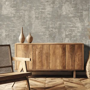 Concrete Industrial Beige / Silver Grey Wallpaper
