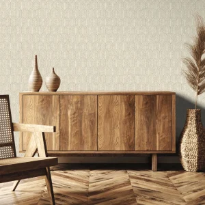 Geo Arch Art Deco Wallpaper Cream/Bronze