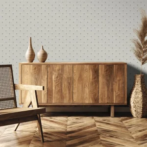 Geo Key Wallpaper Cream/Silver