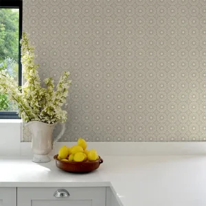 Symmetrical Chic Wallpaper Champagne & Silver