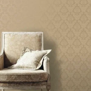 Feathered Damask Wallpaper - Silk Gold