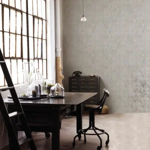 Distressed Plaster Silver Grey Wallpaper