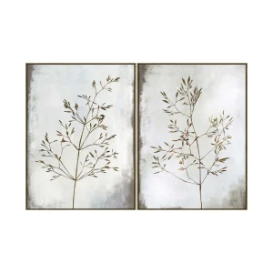 Stems & Leaves Wall Art Set of 2 in Frost