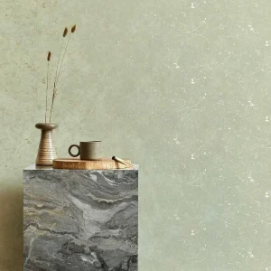 Gilded Plaster - Sage / Gold Wallpaper