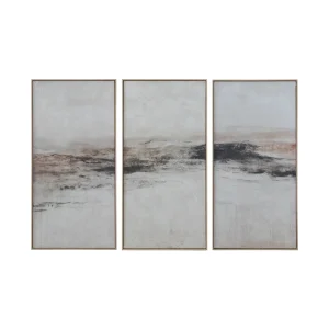 Textured Land Wall Art Set of 3 in Driftwood